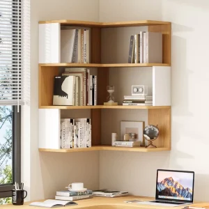 Solid Wood Wall Mounted Bookcase Glass Door Storage Cabinet Modern Study Display Shelf