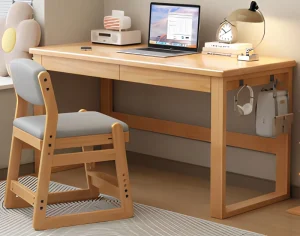 Solid Wood Writing Desk with Drawers Modern Home Office Computer Desk Study Table Laptop Workstation Desk Bedroom Apartment