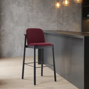 Solid Wooden Frame Bar Stool with Fabric Cushion New Design Room Furniture Bar Chair