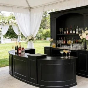 Solid Wooden Wedding Furniture Rental Oval Combination Bar Counter for Event