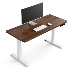 South Asian Albizia Solid Wood Standing Desk Bespoke Natural Texture Electric Table for Modern Executive Spaces