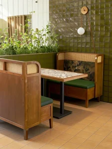 Southeast Asianstyle Western Restaurant Solid wood Rattan Booth Seating Tea Caf Vintage Nanyang Bistro Commercial Chairs