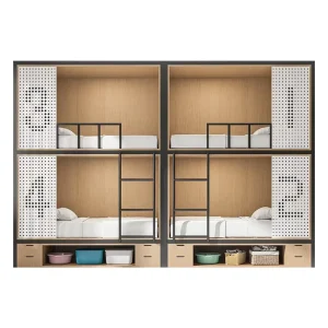 Space Capsule Bed School Solid Wood and Metal Simple Bed Hostel Bunk Dormitory Apartment Beds