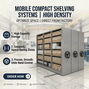 Space Efficient Compact Shelving Unit Movable Storage for Library