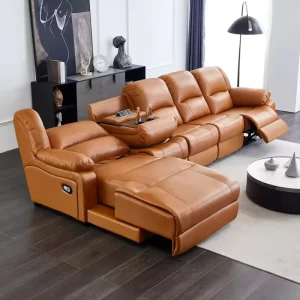 Space Electric Capsule Multi functional Combination of the First Floor Cowhide Home Theater Living Room Size Modern Leather Sofa