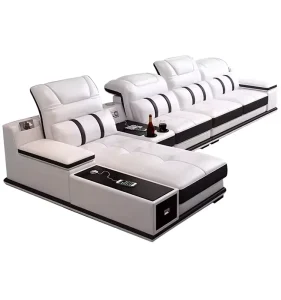 Space Electric Multi functional Three Seat Set Cowhide Home Theater Living Room Size Modern Leather Sofa Gliding Eco Friendly