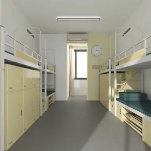Space Saving Commercial Grade Student Apartment Bed Certified Durable Metal Loft Bed High Quality Custom Steel Dormitory Bed