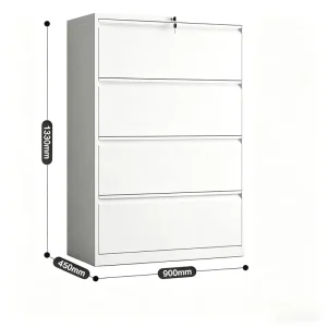 Space Saving Compact Steel Filing Cabinet with High Load Capacity for Small Office Areas