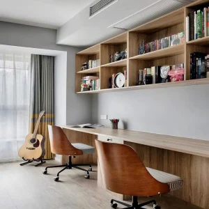 Space Saving Corner Computer Desk With Shelves for Small Home Office Space