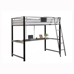Space Saving Dormitory Adult Metal Bunk Bed with Desk