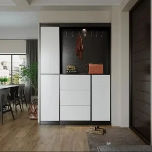Space Saving Entryway Divider for Living Rooms Modern Hall Tree Luxury Slim Coat Rack Shoe Cabinet