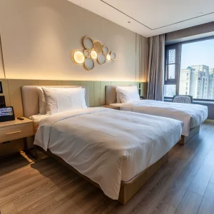 Space Saving Hotel Bedroom Furniture Set for Compact Suites