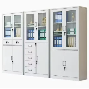Space Saving KD Steel Cabinet Swing Door Metal Office Cupboard Premium Glass Door Filing Cabinet