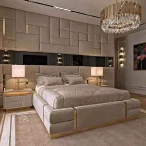 Space Saving Leather Bed Modern Furniture Luxury Bedroom Set King Size Bed