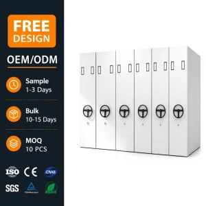 Space Saving Manual Mobile Compactor Storage System Metal File Shelving Rack Adjustable Archive Cabinet Eco Friendly Factory