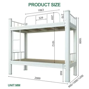 Space Saving Metal Loft Bed with Integrated Desk and Shelf for Adult Studio Apartment Metal Bunk Bed for Kids Bedroom Furniture