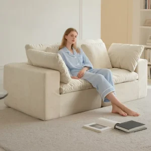 Space Saving Reclining Vacuum Packed Apartment Sofa Set 2 Seater Compact Compressed Foam Couch for Dormitory & Small Space