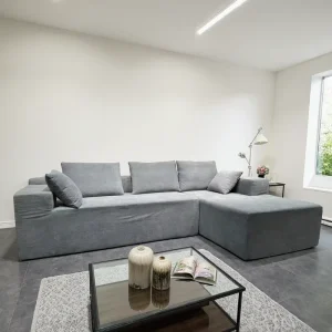 Space Saving Sectional Corner Sofa With Chaise Lounge Compressed Vacuum Packed Modular Couch For Commercial Office Furniture