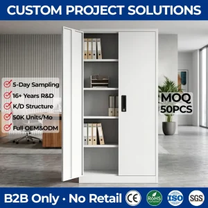 Space saving 2 Door Steel Storage Locker Flat Packed for Bulk Export