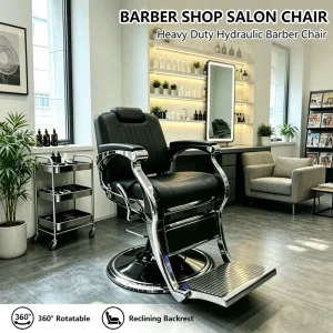 Special Retro Men Black Barber Chair Classics Salon Hairdressing Hydraulic Chair Factory Adjustable Backrest