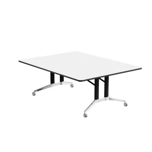 Specialty Oval Boat Shaped and Rectangular Folding Conference Tables Movable Spliceable Wheels Multi Functional Double Column