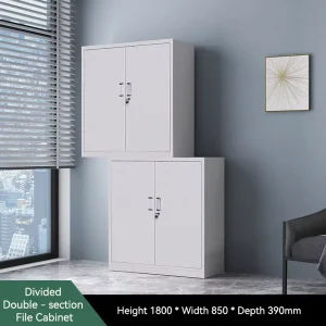 Split Two Section Filing Cabinet for Office Detachable Design with Heavy Duty Metal Frame and Lockable Anti Tilt Storage