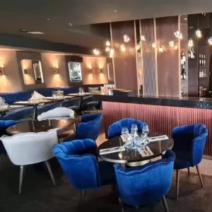 Sports bar Furniture Booth Sofa Set for Restaurants and Bars Metal Table and Chair Set for Hookah Bar