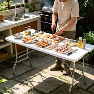 Spot Goods Picnic Tables Outdoors Outdoor Garden Table Folding Bar Table