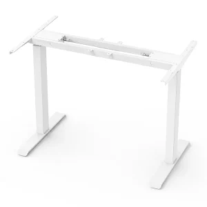 Stable Ergonomic Home Office Workstation Height Adjustable Table Legs White Dual Motor 3 Stage Electric Standing Desk Frame
