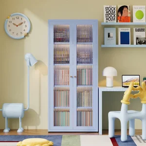 Stable Steel Children’s Bookshelf with Wall Anchors Anti tipping Metal Rack