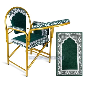 Stackable Chinese Foldable Metal Pilgrim Chair for Mosque Hotel Living Room Muslim Prayer Seats