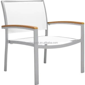 Stackable Commercial Hotel Restaurant Aluminum Outdoor Lounge Chair Armchair