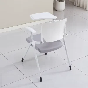 Stackable Folding Office Desk Chair Office Guest Reception Chairs Conference Room Chairs with Tablet Arm