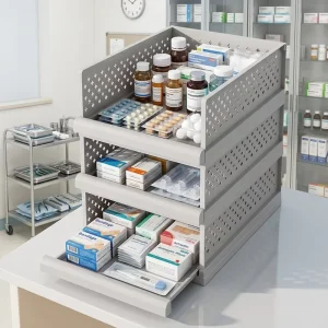 Stackable Hospital Clinic Front Desk Medicine Box Medical Supplies Tool Storage Box Trolley Emergency Medicine Cabinet Wheels