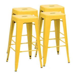 Stackable Industrial Restaurant 30Inches High Metal Cocktail Bar Stool Chairs