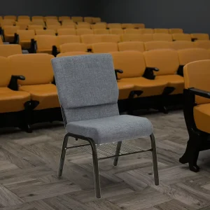 Stackable Iron Interlocking Fabric Padded Foldable Height Adjustable Theater Furniture Auditorium Conference