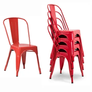 Stackable Leisure Cafe Hotel Iron Post-modern Dining Chair Industrial Vintage Style Dining Chairs