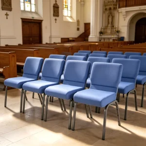 Stackable Metal Church Chairs with Connect Hook for Auditorium Conference