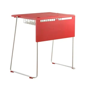 Stackable Modern Training Tables Eco Friendly PP Plastic Desktop Solid Iron Electroplated Frame Featuring Integrated Desk Book