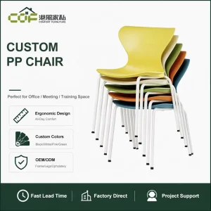 Stackable PP Chair for Restaurant Office Bar Outdoor Furniture Heavy Duty Plastic Chairs for Events