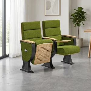 Stackable School Furniture Fabric Lecture Hall Auditorium Chair Steel Leg Cinema Theater Church Home Office Includes Writing