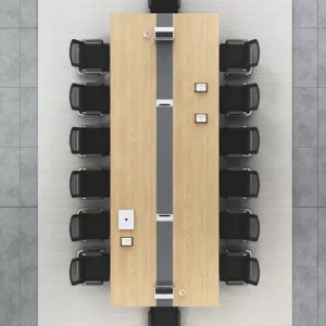 Staff Conference Negotiation Training Table Extendable Long Desk Modern Design Wood Chair Combination