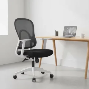 Staff Office Chair Mesh Ergonomic Foam Comfortable Long Sitting Arch Design Swivel Five-Star Base Home Office Chair WY014