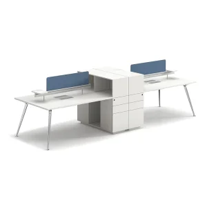 Staff Workstation Modern 4 Person Office Computer Workstation Panel Desk for Open Space
