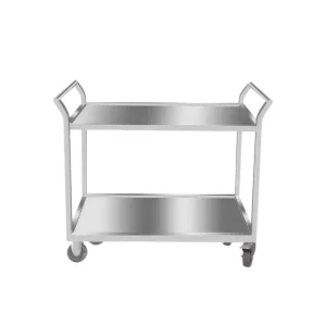 Stainless Steel 2 Tier 3 Tier Serving Trolley with Rolling Wheels Multi Purpose Storage Cart for Hotel Restaurant Home Kitchen