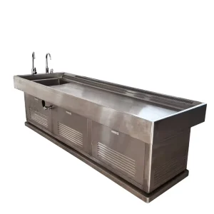 Stainless Steel 304 CE Certified Autopsy Table with Large Cabinet 250kg Capacity Hospital Furniture for Mortuary Equipment