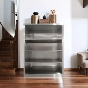 Stainless Steel 4 Tier Shoe Cabinet Large Capacity Space Saving Easy to Clean Waterproof &Rustproof for Entry house workshop