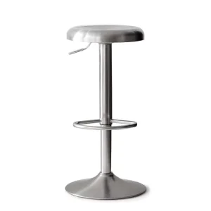 Stainless Steel Adjustable Bar Stool Modern Commercial Use Lifting Stool with 360 Degree Swivel Rotation