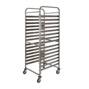 Stainless Steel Baking Tray Rack 15-Layer Trolley Cart 470x620x1735mm Model JET 0498 for Hotel Restaurant Use