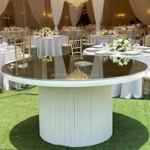 Stainless Steel Banquet Dining Table Rectangular Glass Top Demountable Frame for Wedding Hotel Event Rental USA